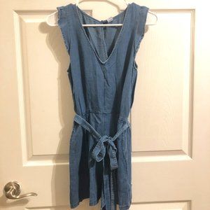 Soft Denim Romper w/ Pockets